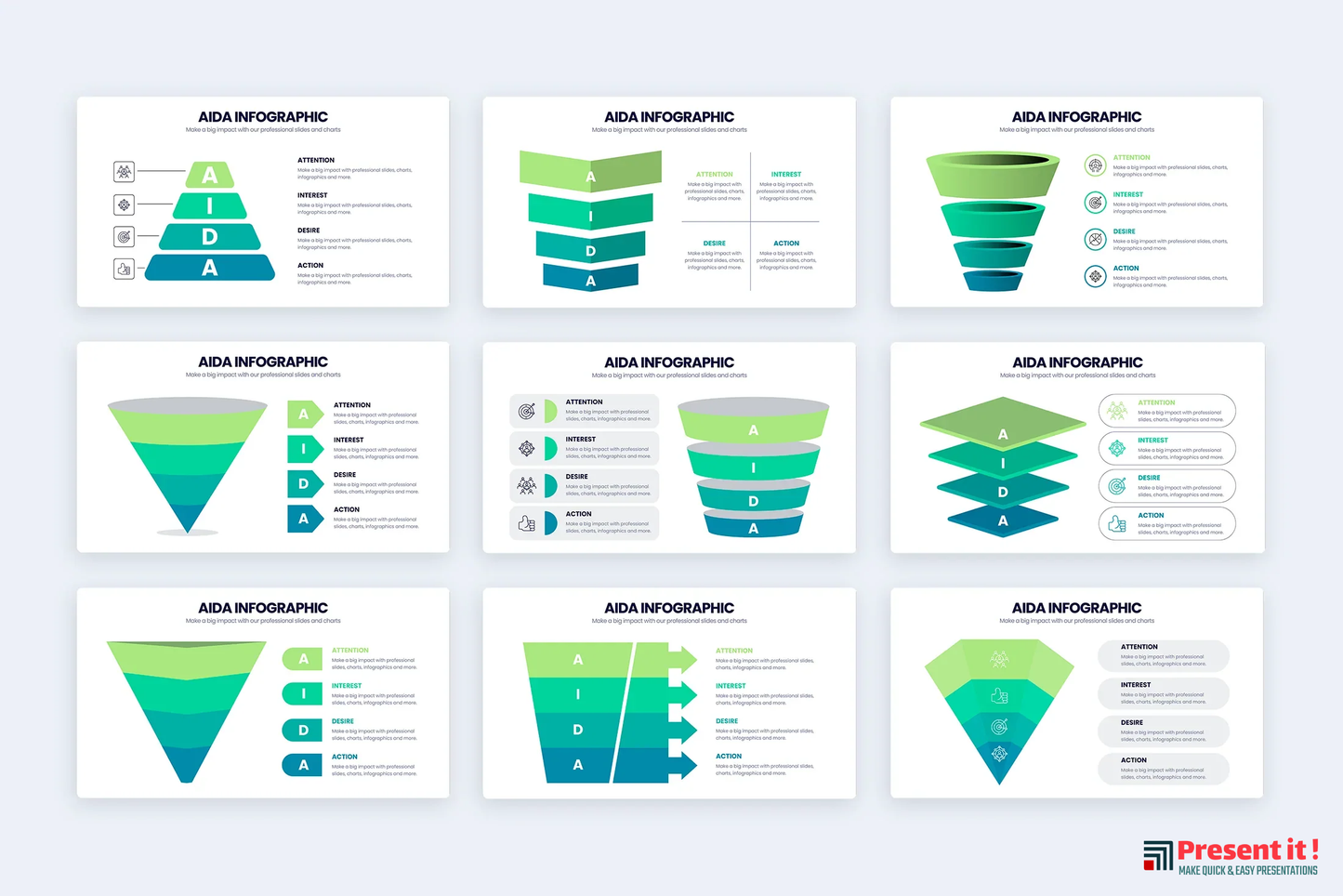 AIDA Model Infographic Templates