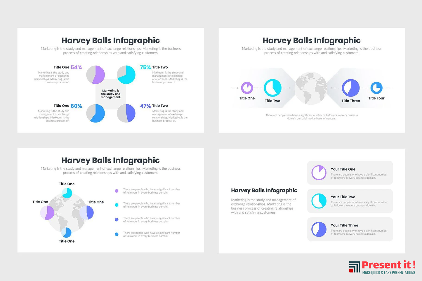 Harvey Ball Charts Infographic Templates