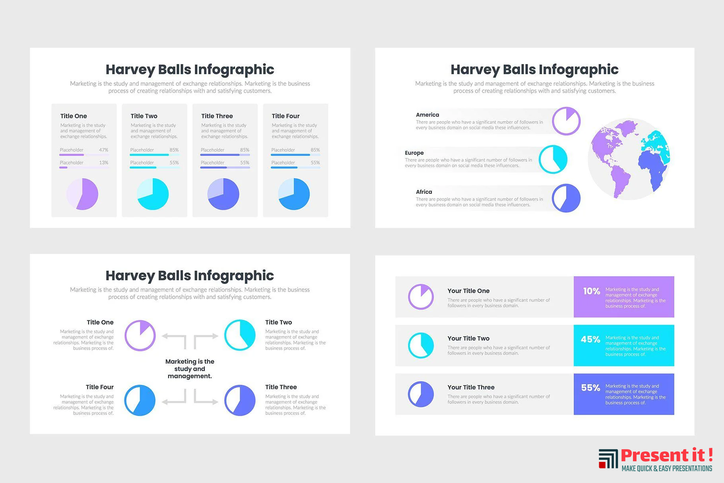 Harvey Ball Charts Infographic Templates