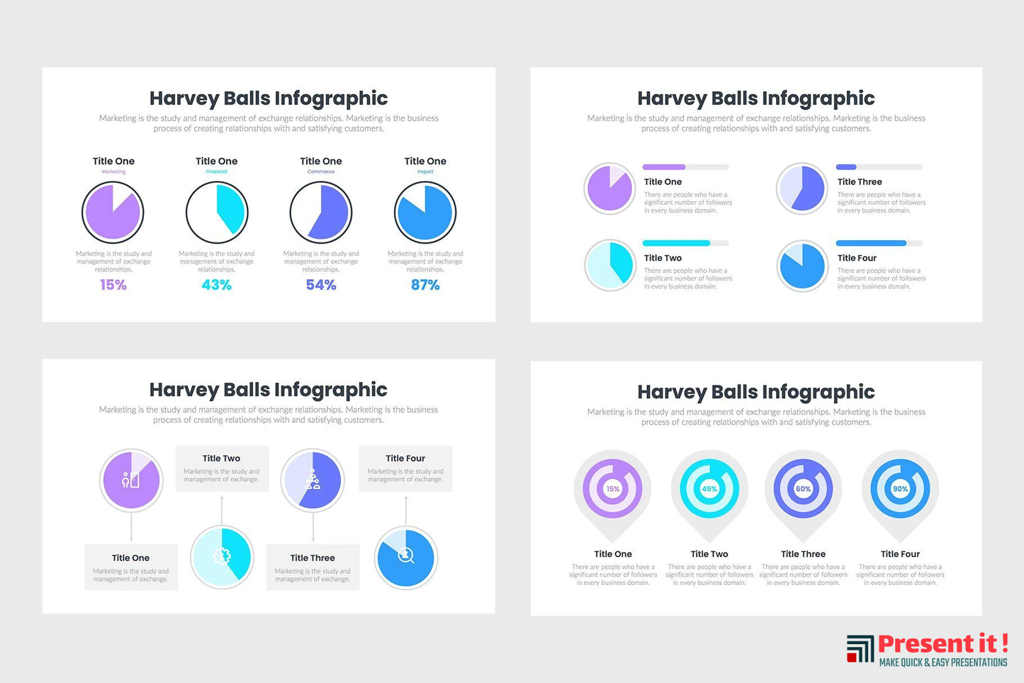 Harvey Ball Charts Infographic Templates
