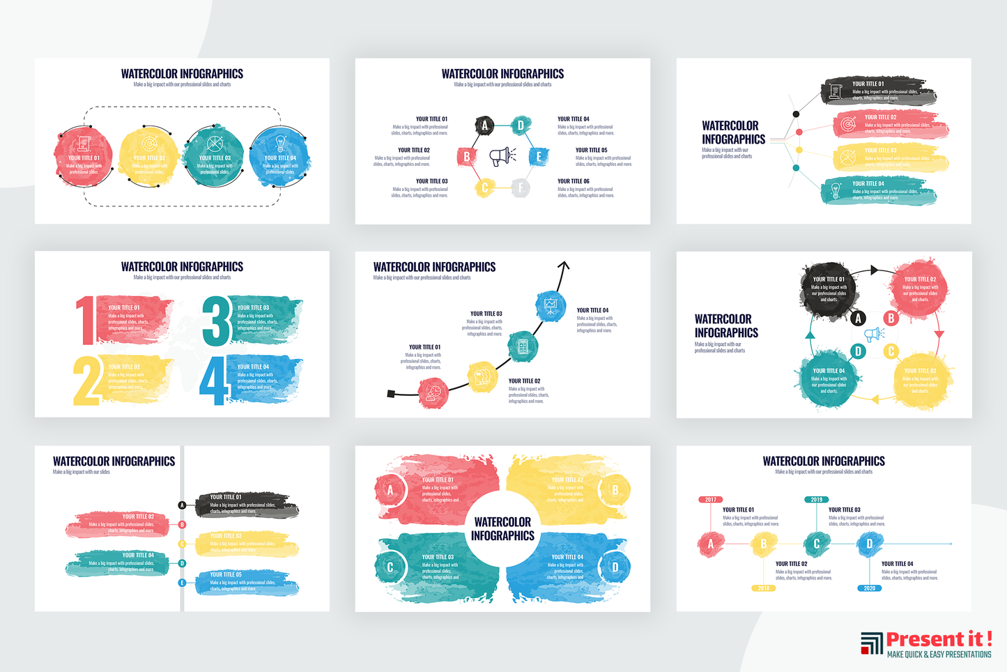 Watercolor Infographic Templates