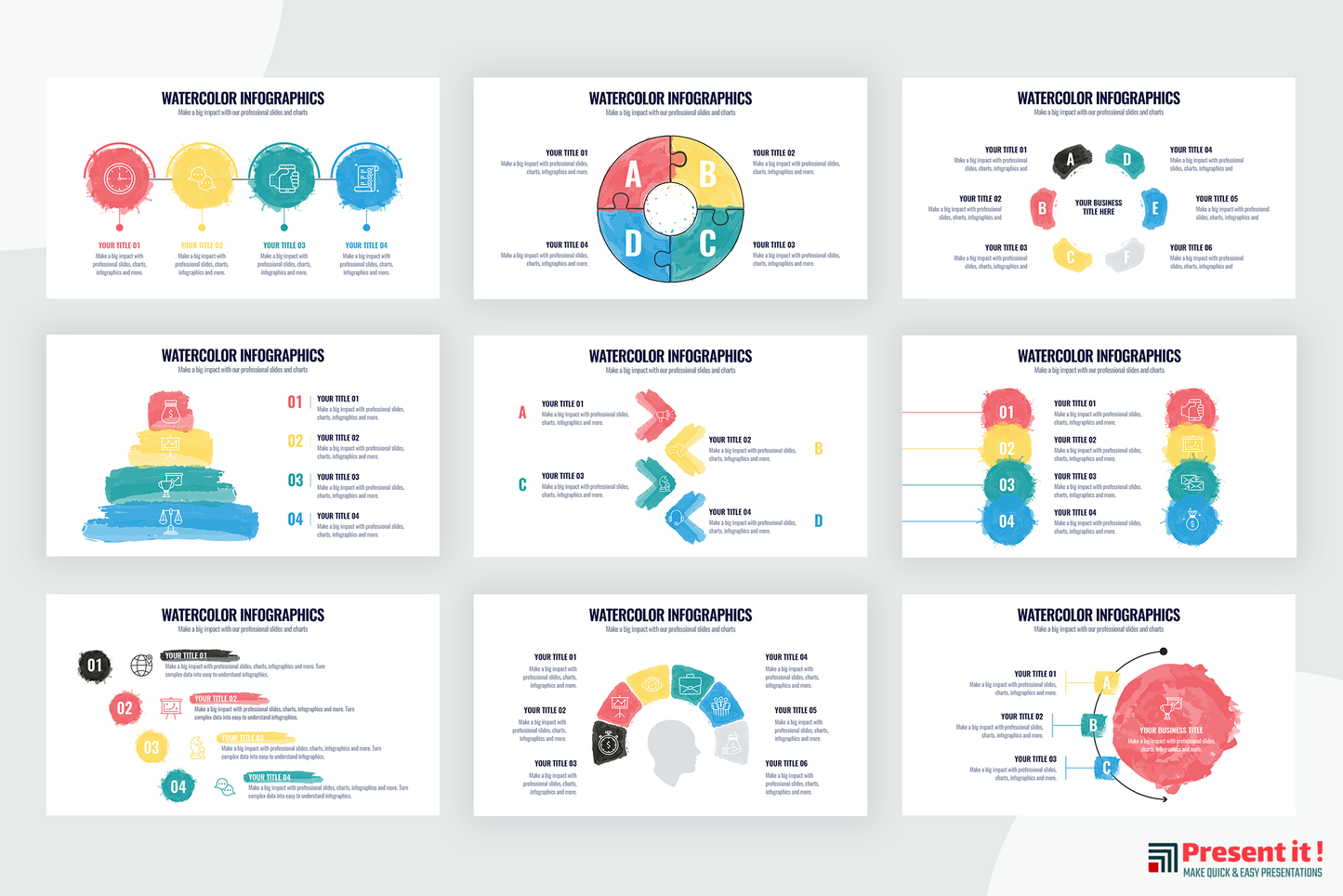 Watercolor Infographic Templates