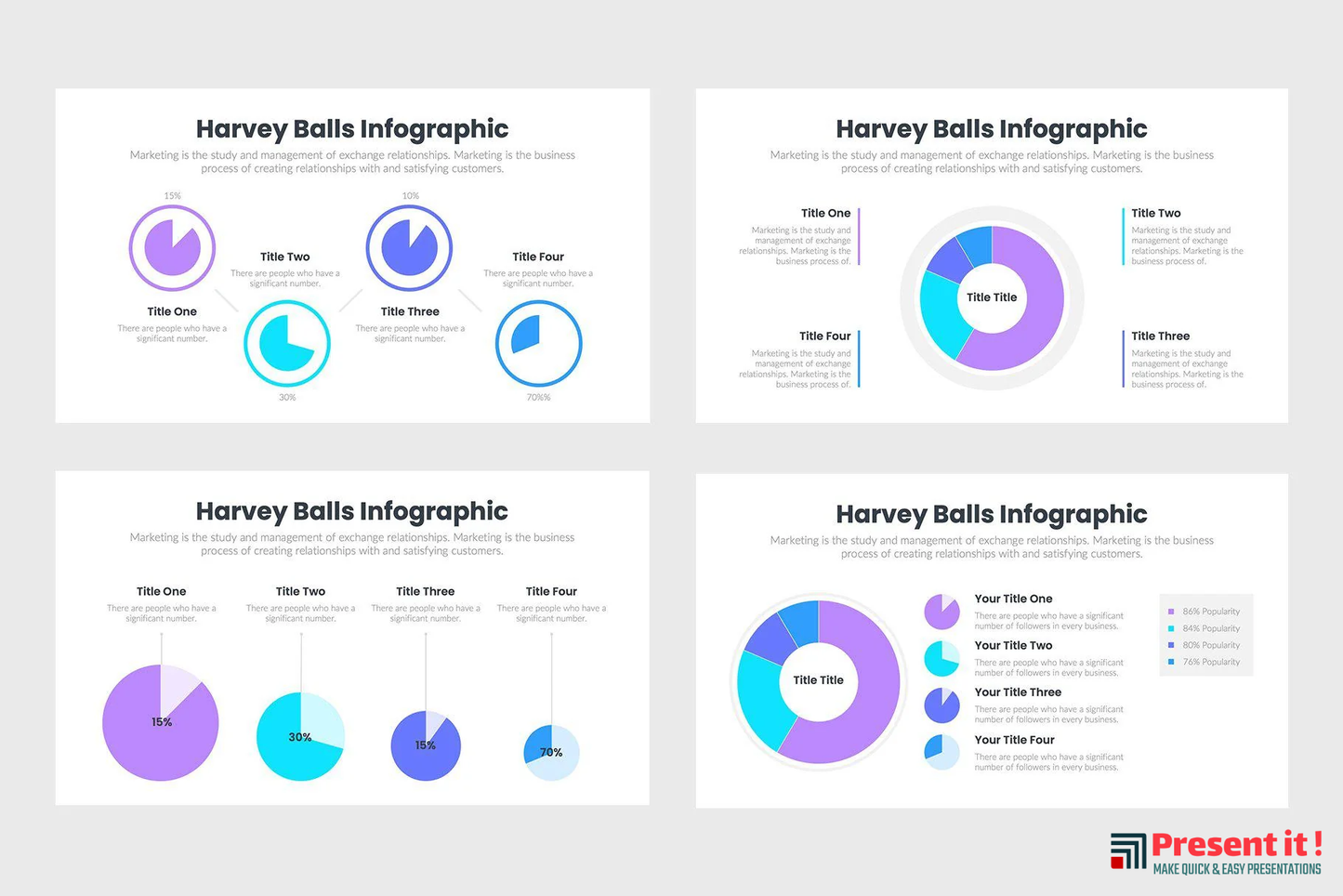 Harvey Ball Charts Infographic Templates