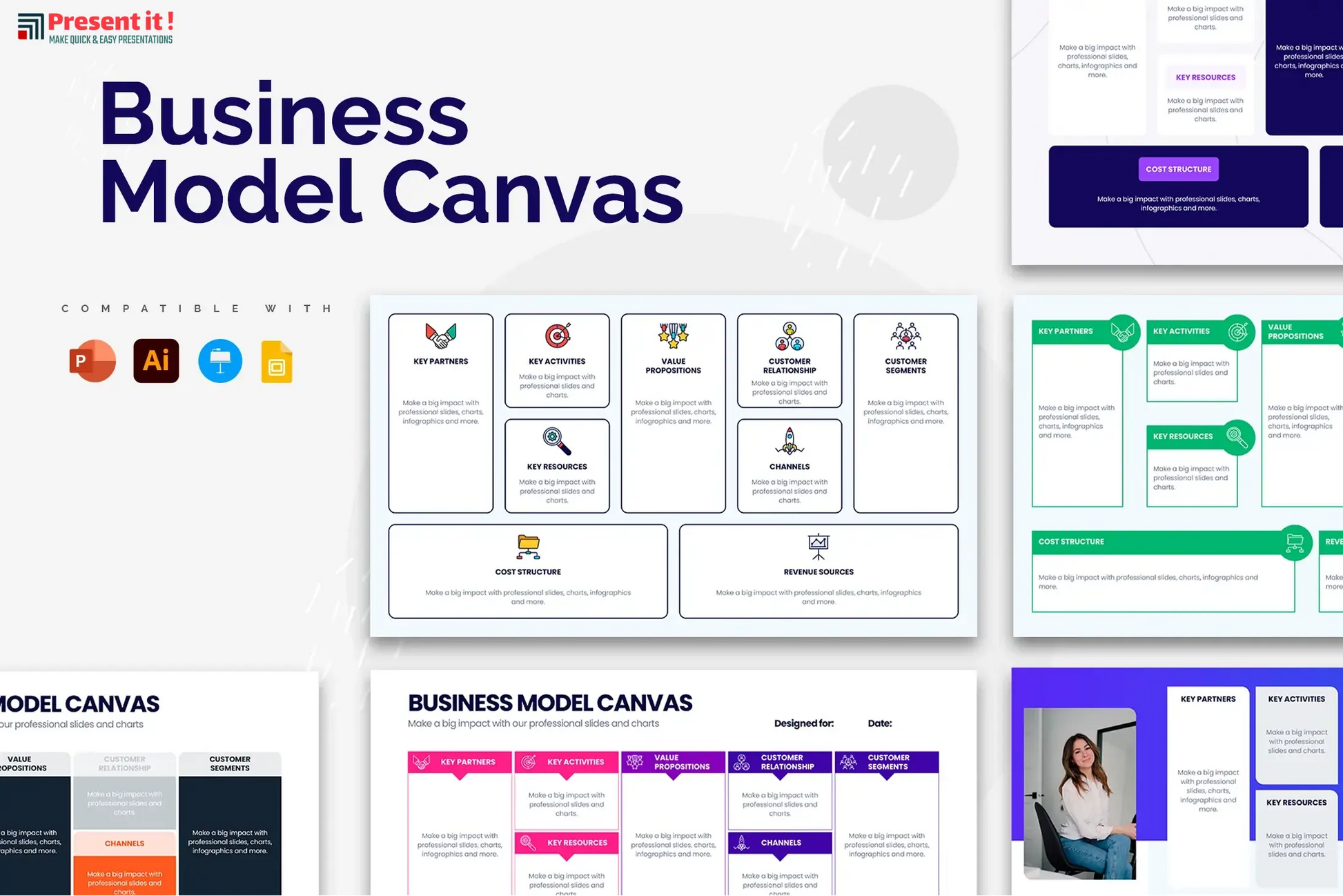 Business Model Canvas Infographic Templates For $4.99 – Presentit.io