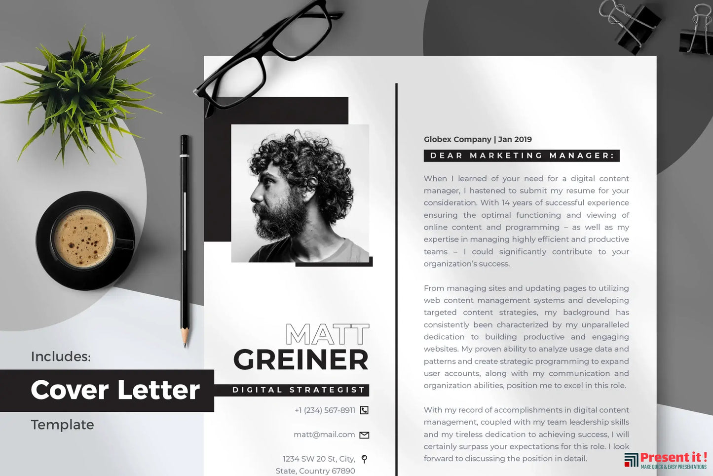 Lean Resume + Cover Letter Template