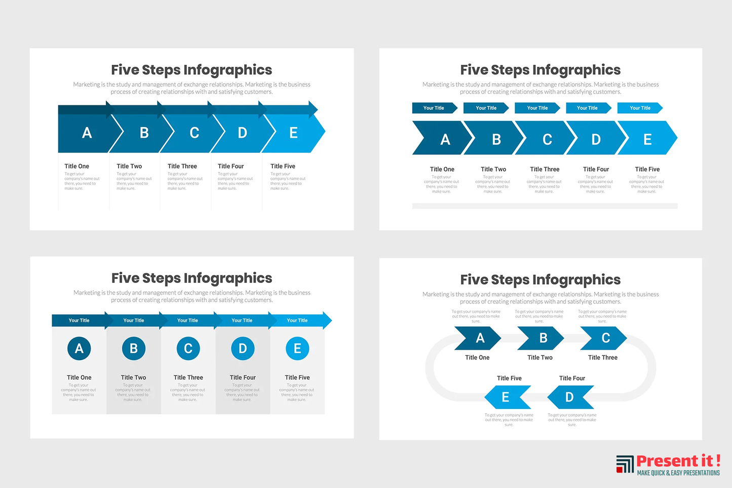 Five Steps Diagram Infographics