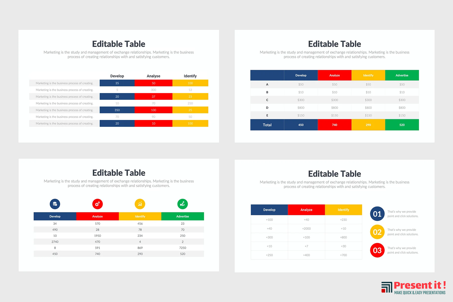 Tables Charts Infographics