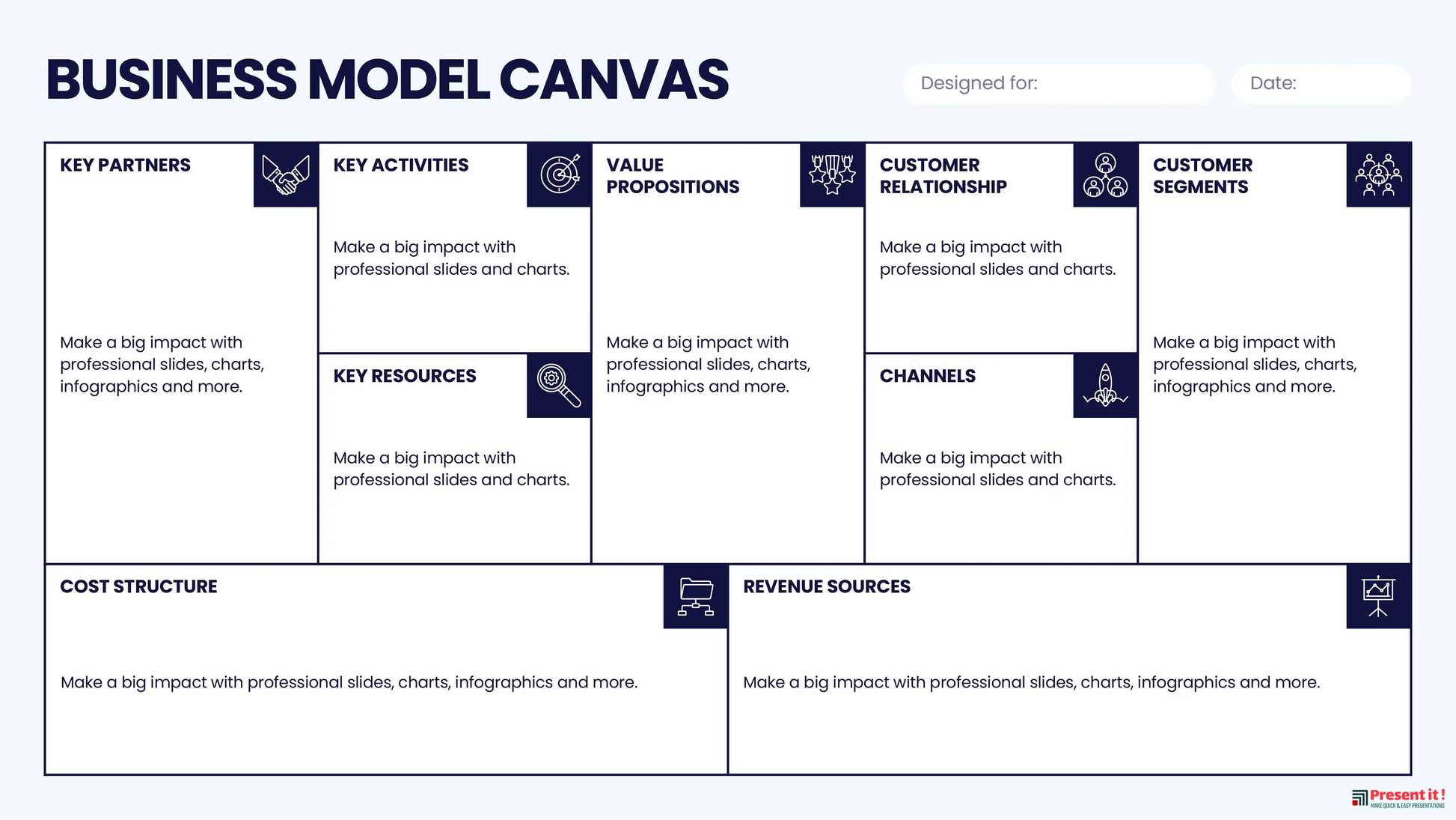 Business Model Canvas Infographics Templates – Presentit.io