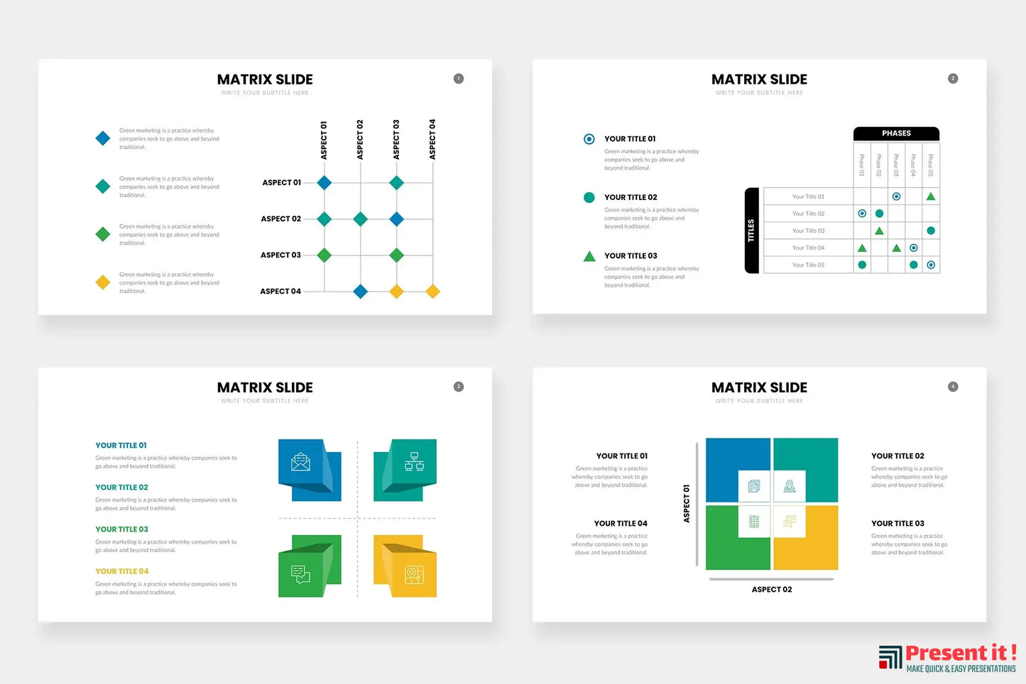 Matrix Infographics | Premium Templates | For $4.99 – Presentit.io