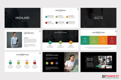 Highland Marketing Pitch Deck Google Slides